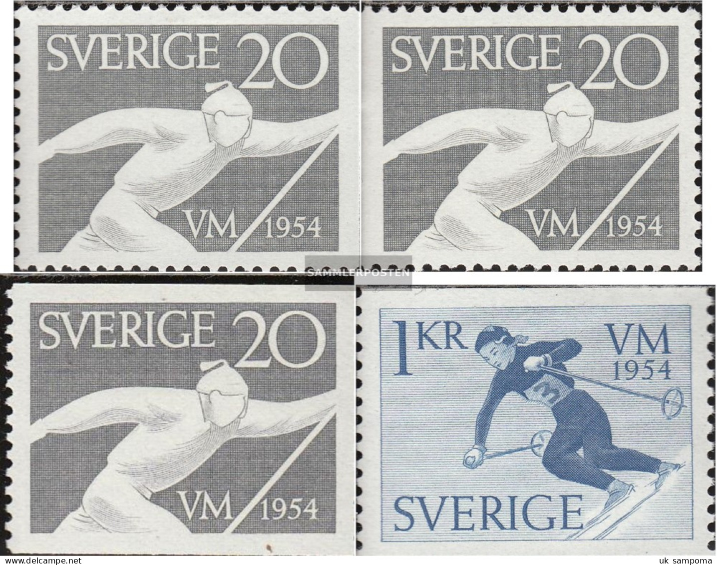 Sweden 388A,Dl,Dr,389A (complete Issue) Unmounted Mint / Never Hinged 1954 Ski-WM - Nuevos