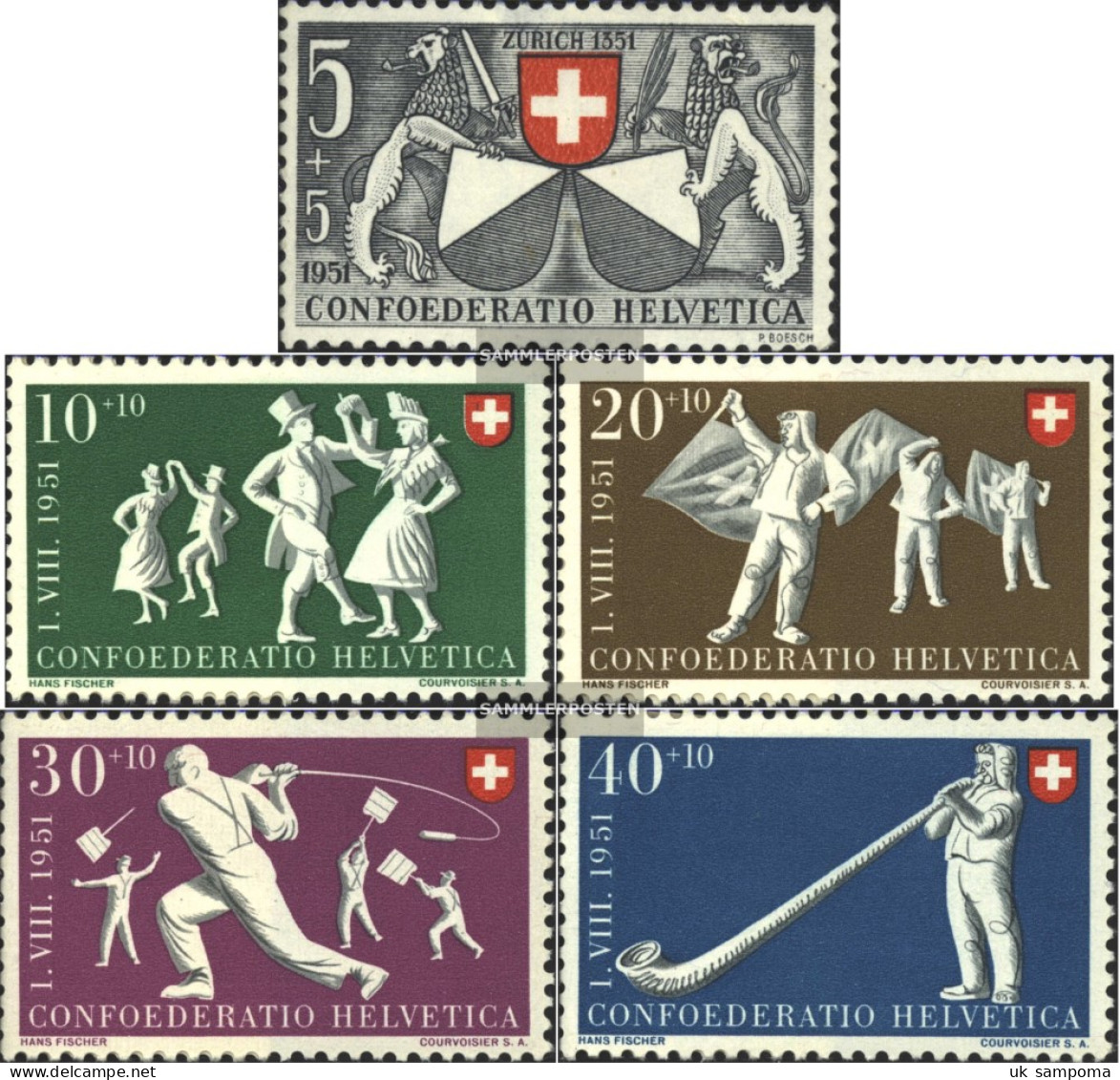 Switzerland 555-559 (complete.issue) Unmounted Mint / Never Hinged 1951 Pro Patria - Garry Larson