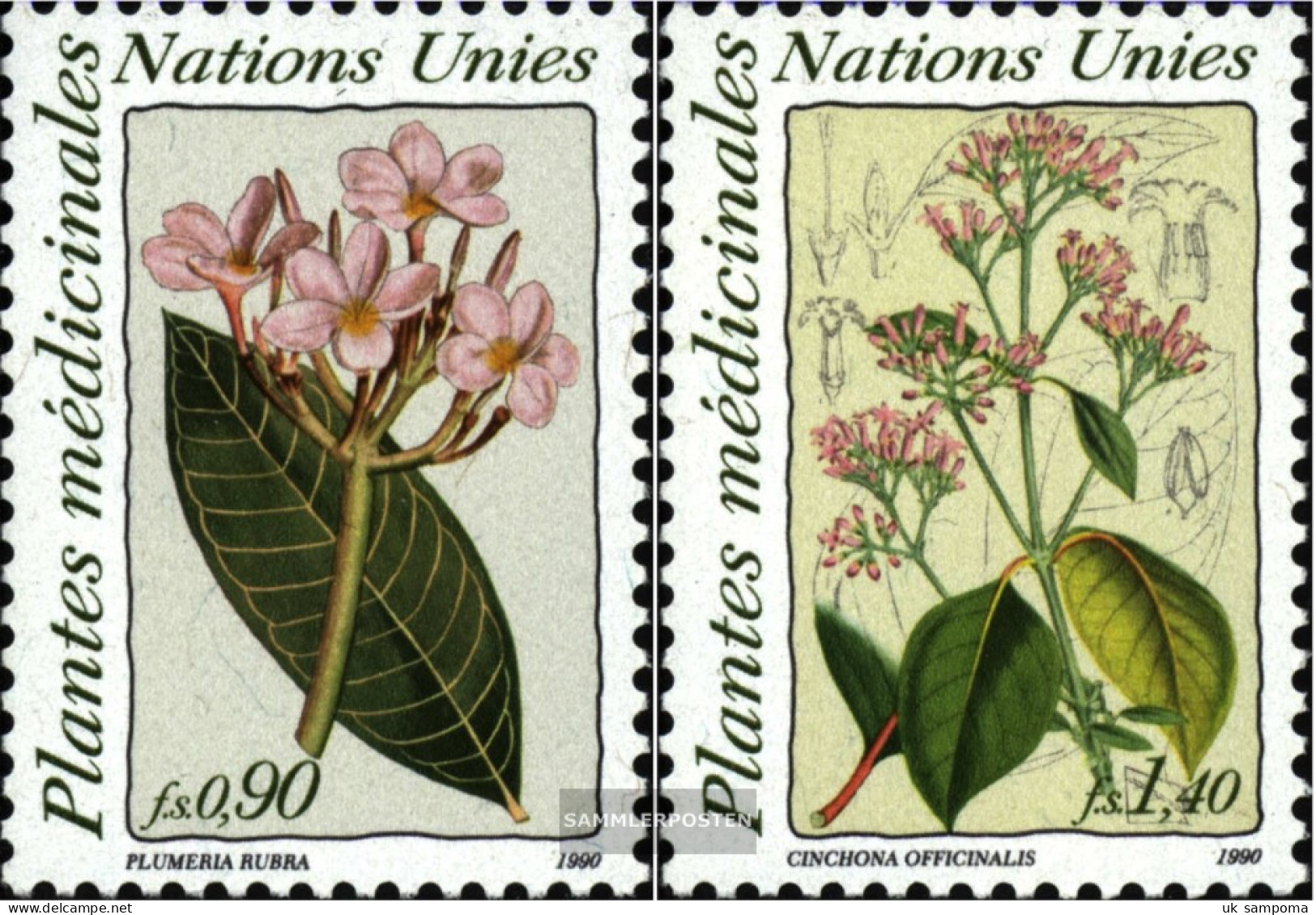 UN - Geneva 186-187 (complete Issue) Unmounted Mint / Never Hinged 1990 Medicinal Plants - Unused Stamps