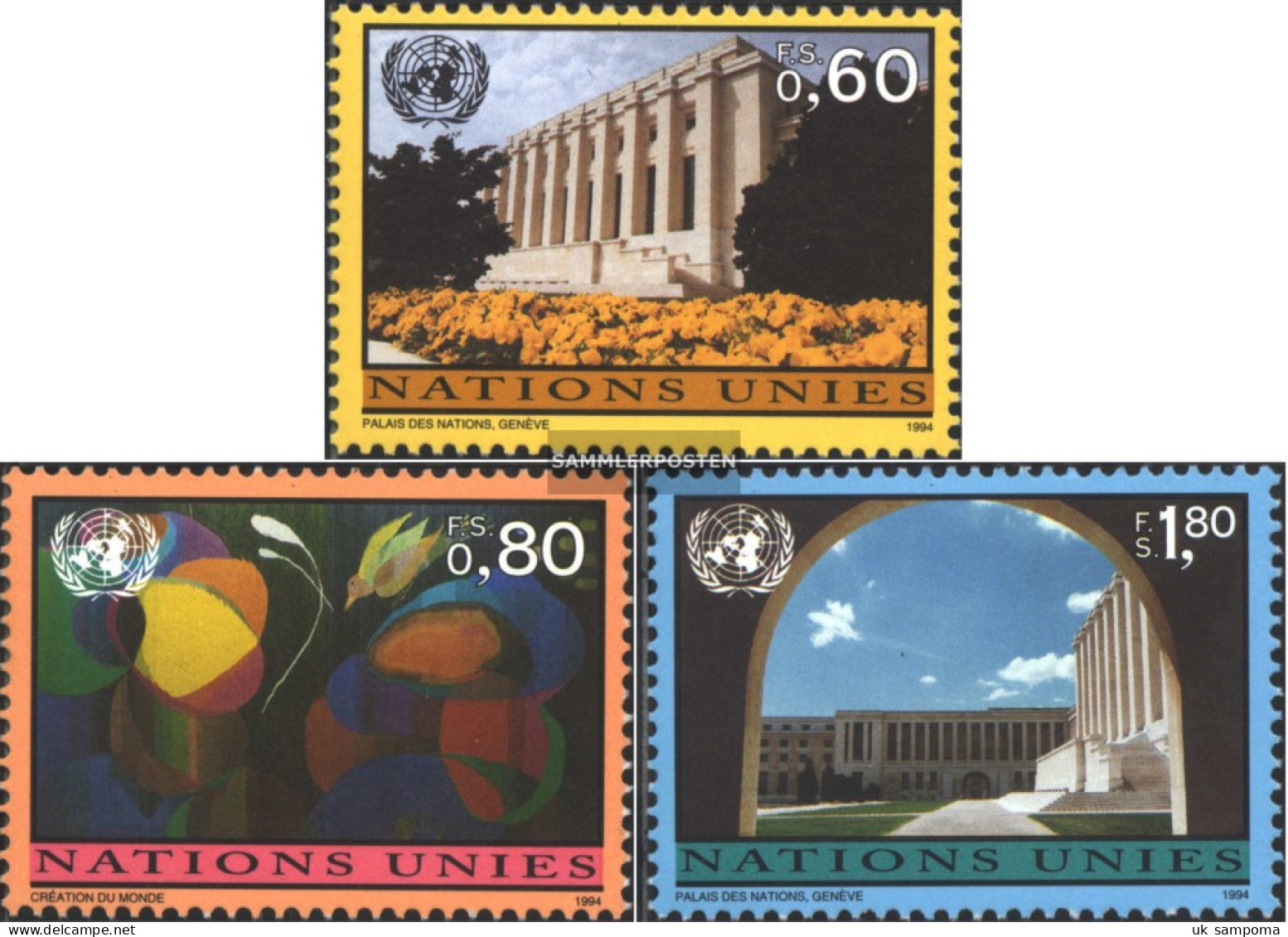 UN - Geneva 256-258 (complete Issue) Unmounted Mint / Never Hinged 1994 Clear Brands - Unused Stamps