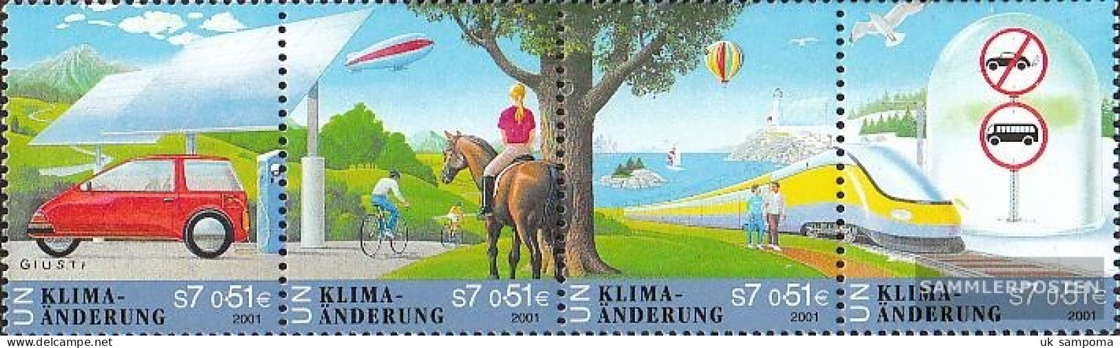 UN - Vienna 346-349 Quad Strip (complete Issue) Unmounted Mint / Never Hinged 2001 Klimaänderung - Ungebraucht