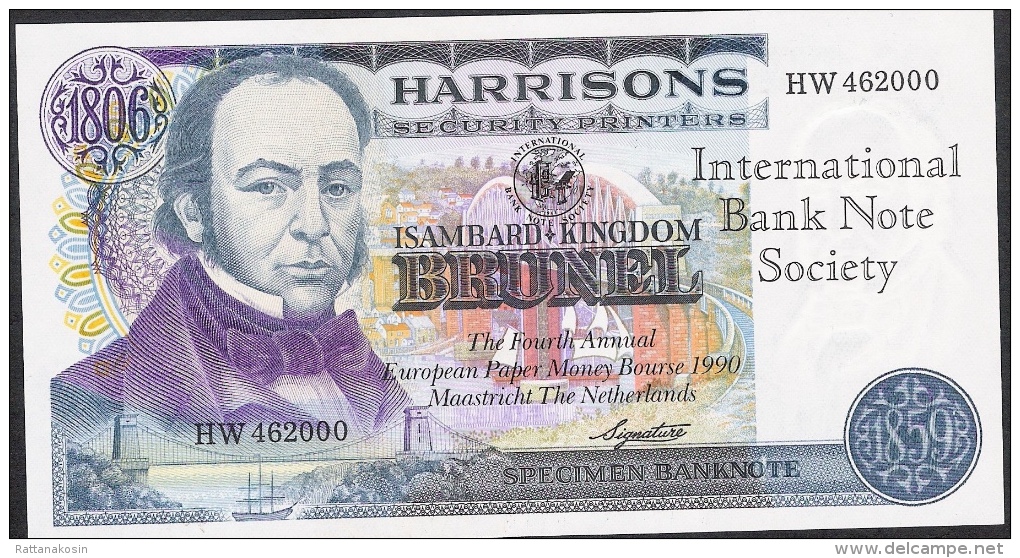 HARRISONS SPECIMEN BANKNOTE IBNS OVERPRINT 1990   UNC. - Autres & Non Classés