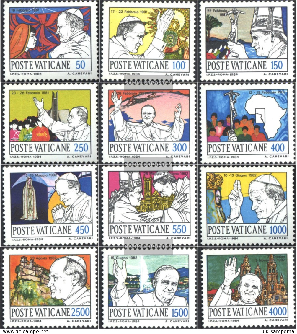 Vatikanstadt 852-863 (complete Issue) Unmounted Mint / Never Hinged 1984 Pope Travels - Unused Stamps