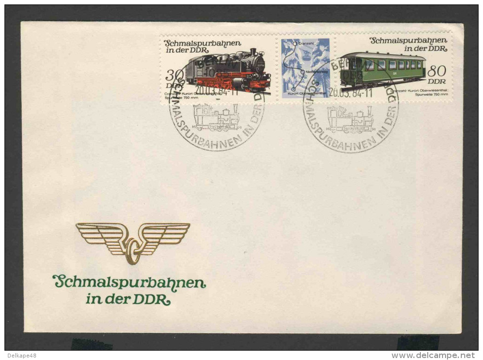 DDR Germany 1984 Letter Brief  Cranzahl-Kurort Oberwiesenthal Steam Loc. + Passenger Carriage / Schmalspurbahn - Treinen