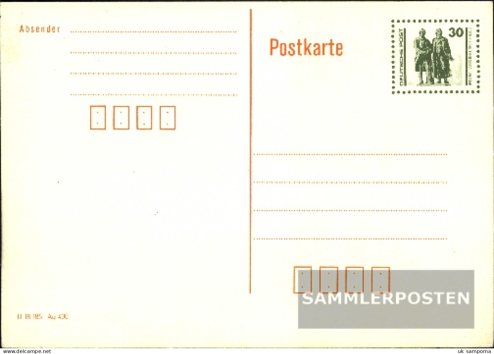 DDR P107I Official Postcard Unused 1990 Bauw./Monuments - Autres & Non Classés