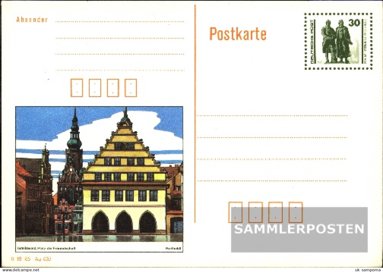 DDR P109/01 Official Postcard Unused 1990 Bauw./Monuments - Autres & Non Classés