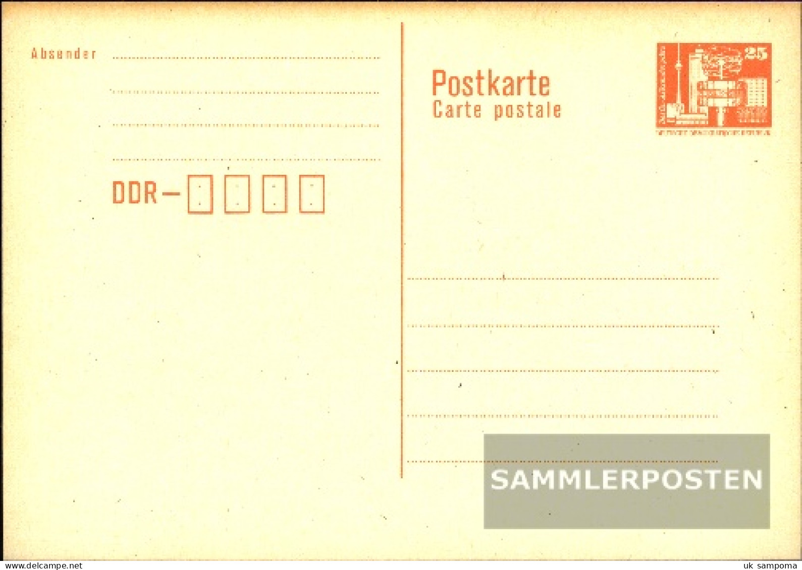 DDR P87I Official Postcard Unused 1986 Structures - Other & Unclassified