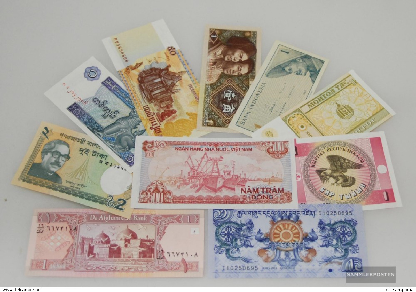 Asia 10 Different Banknotes  Out Asia - Other & Unclassified