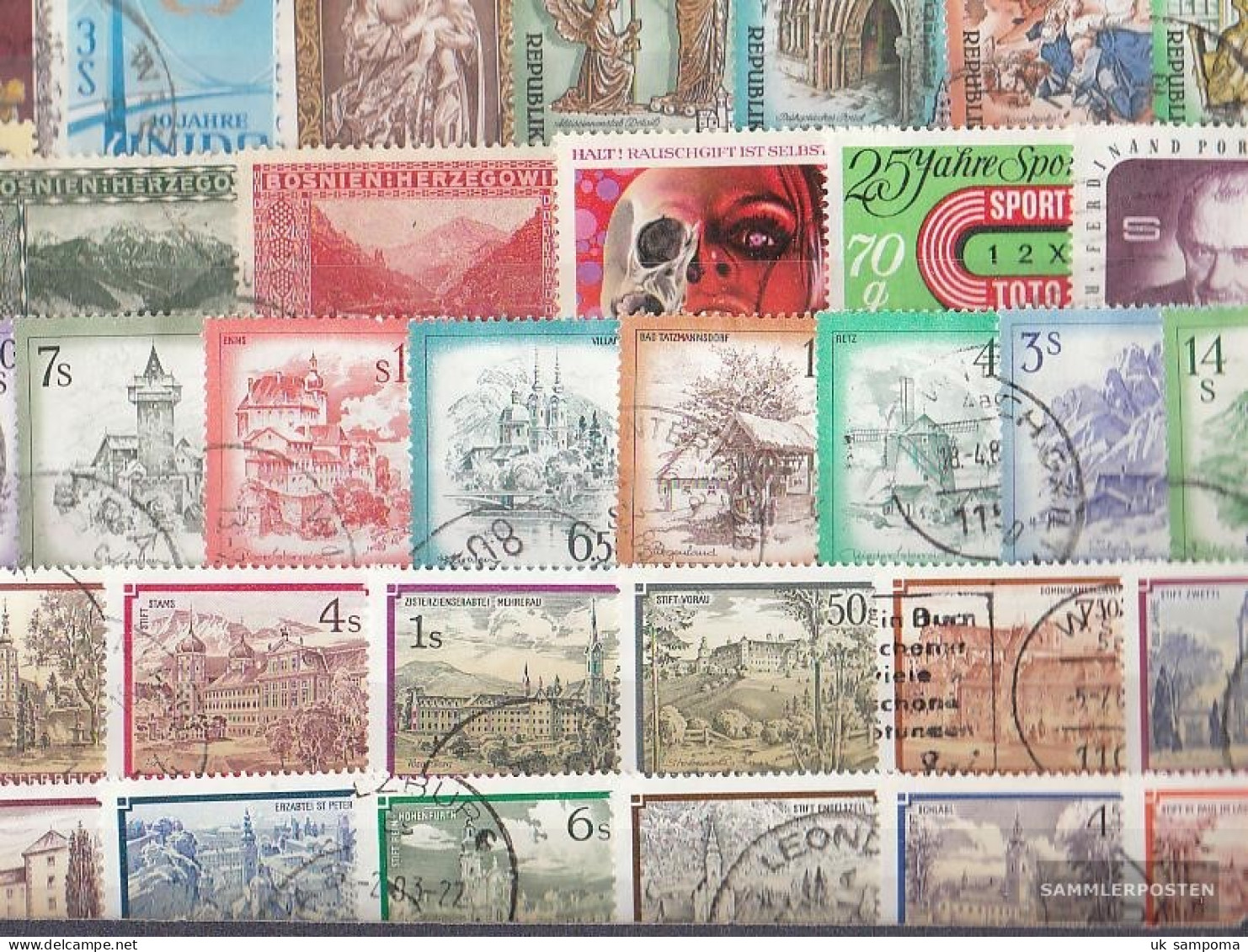 Austria 250 Different Stamps - Collections