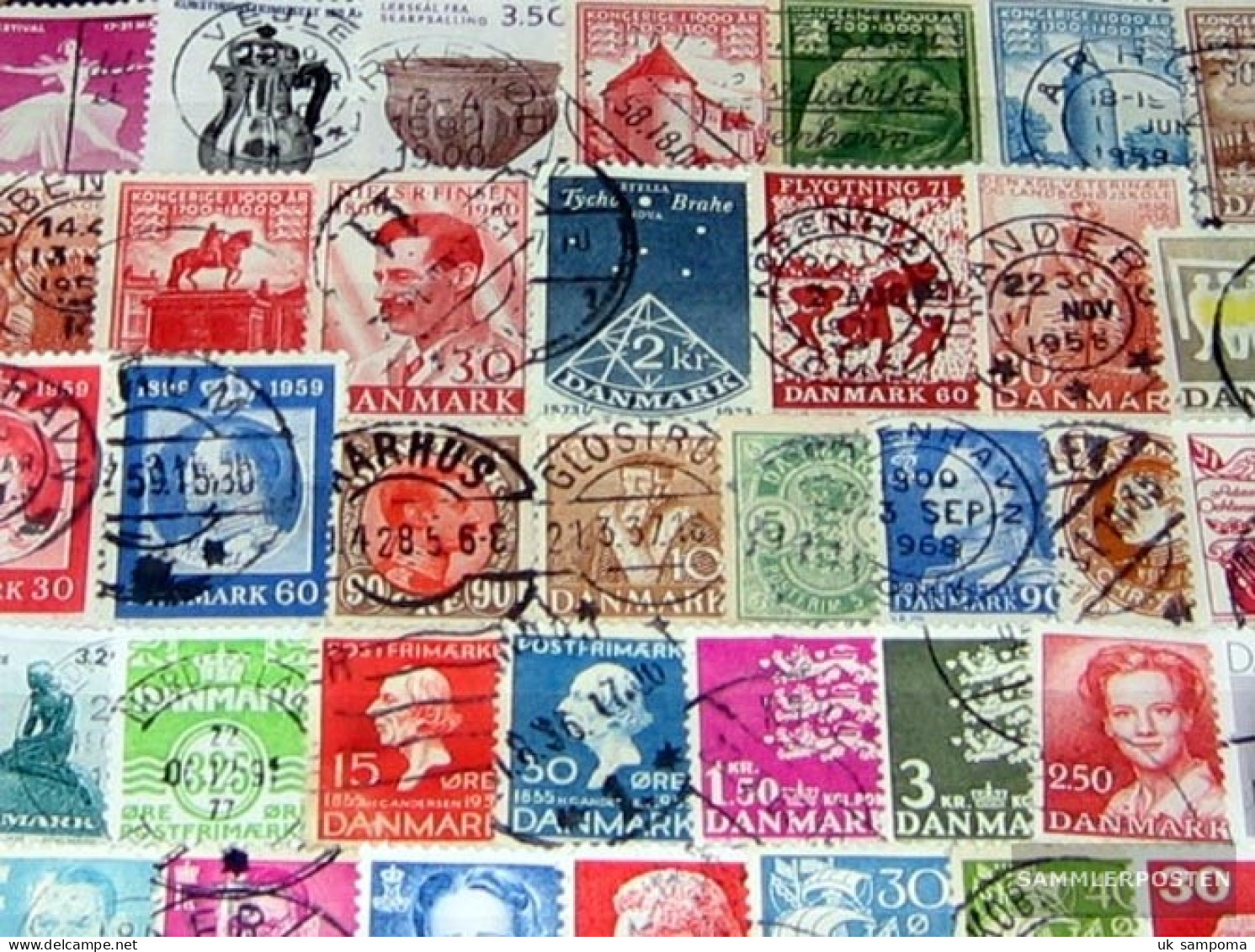 Denmark 250 Different Stamps - Collections