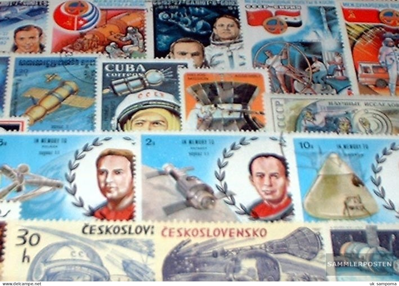 Motives 100 Different Astronaut Stamps - Sammlungen