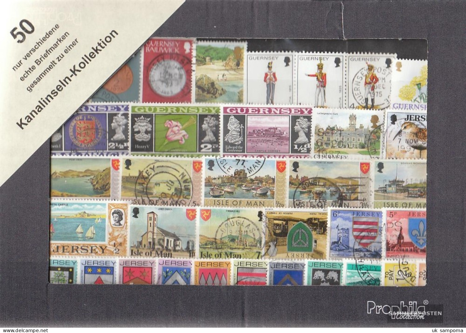 United Kingdom 50 Different Stamps  Channel Islands - Collections