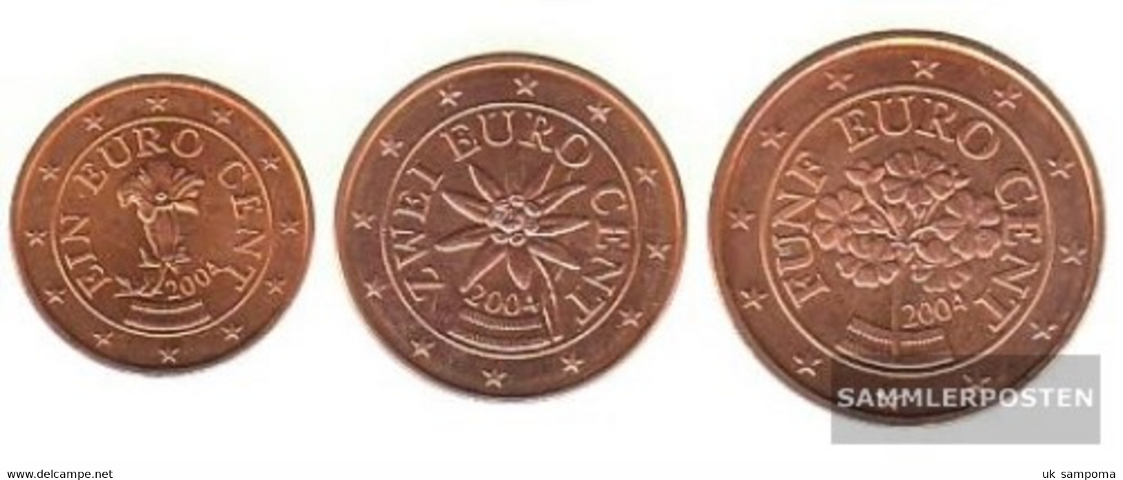 Austria Ö1 - 3 2004 Stgl./unzirkuliert Stgl./unzirkuliert 2004 Kursmünze 1, 2 And 5 Cent - Oostenrijk