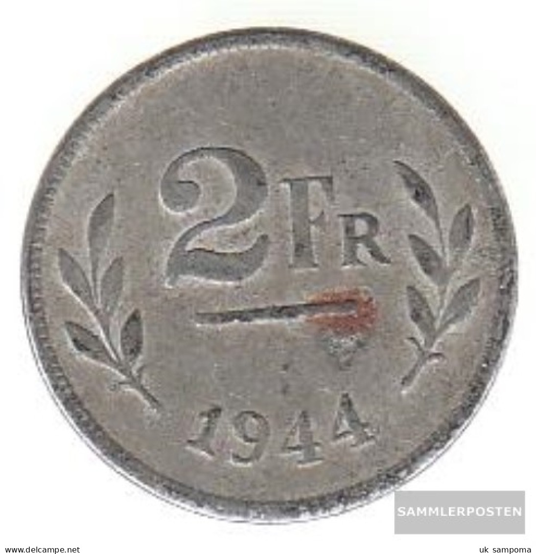 Belgium Km-number. : 133 1944 Very Fine Iron Verzinkt Very Fine 1944 2 Francs Allied Besetzungsausgab - 2 Francs (1944 Libération)