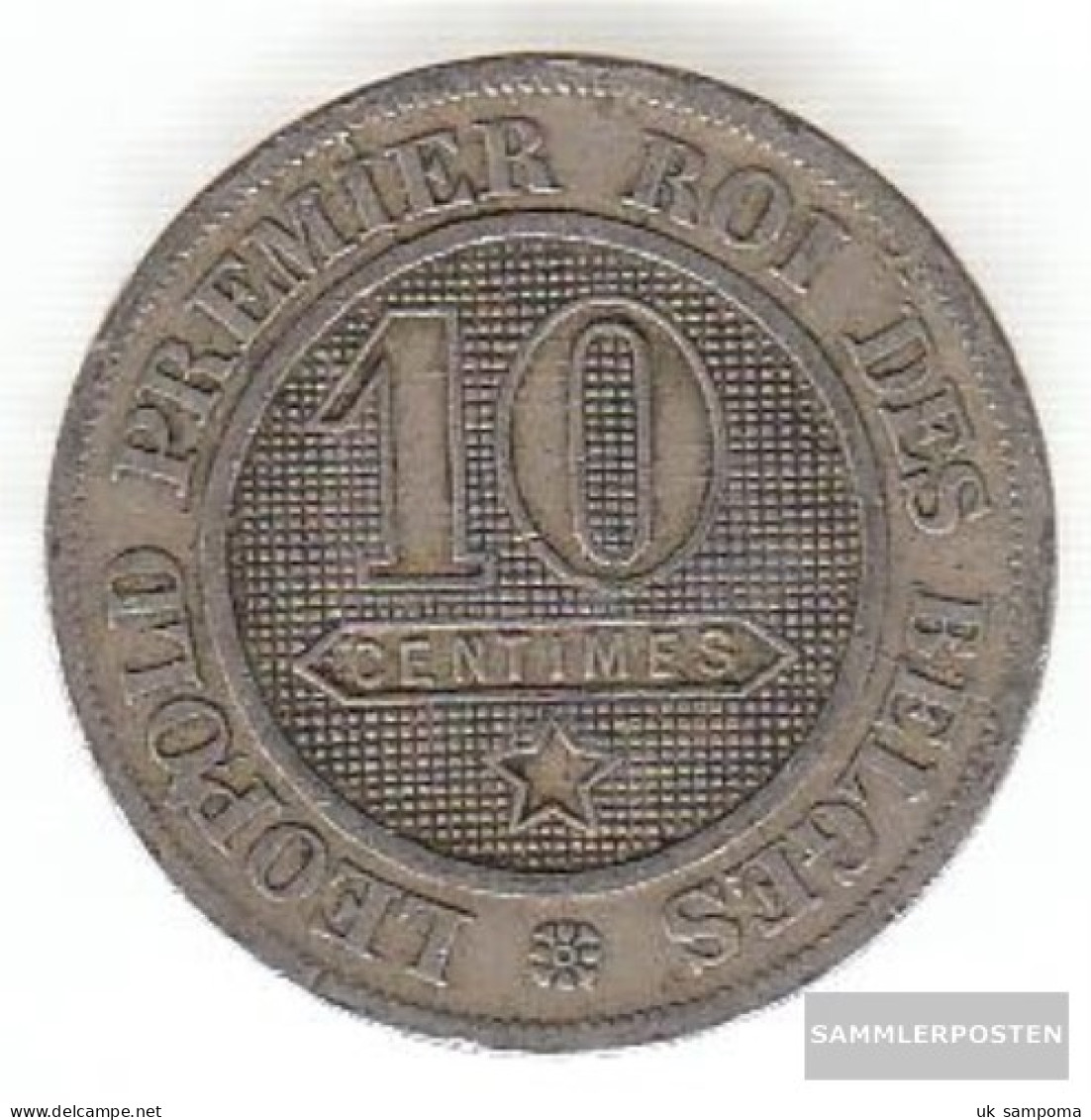 Belgium Km-number. : 22 1862 Extremely Fine Copper-Nickel Extremely Fine 1862 10 Centines Leo In District - 10 Cents