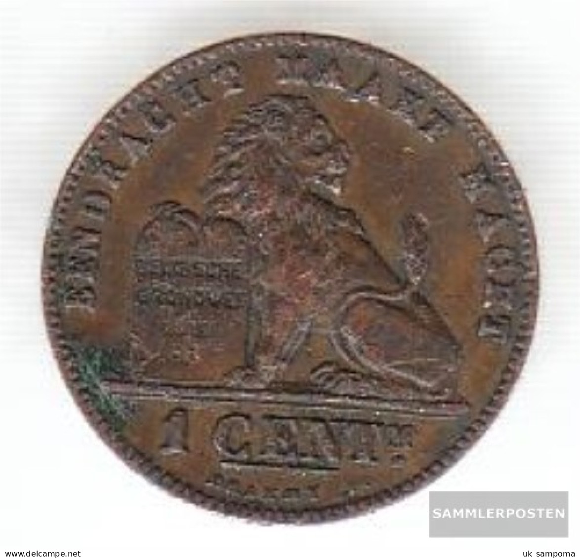 Belgium Km-number. : 34 1894 Very Fine Copper Very Fine 1894 1 Centime Sitting Leo - 1 Cent