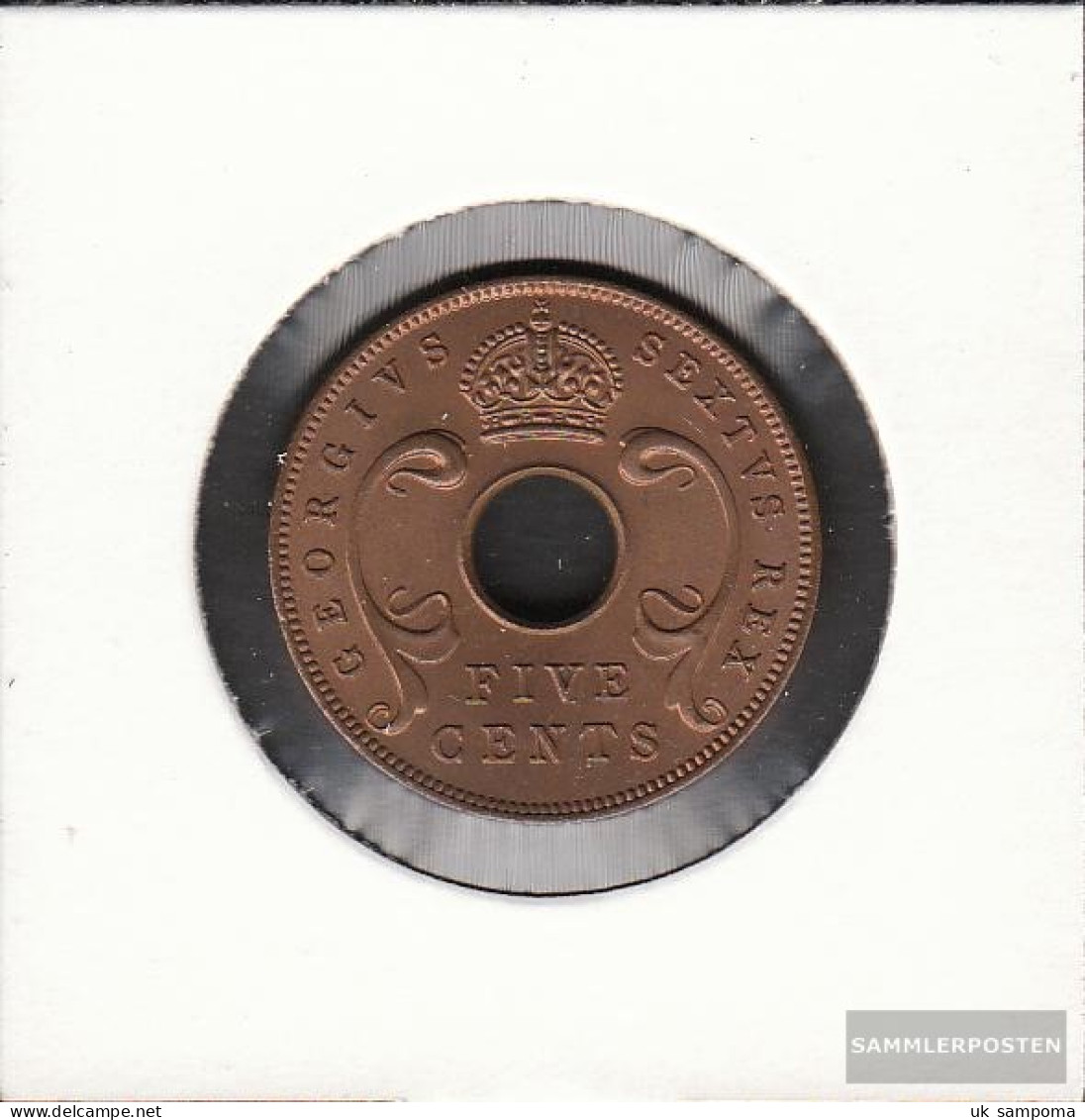 British. Eastern Africa And Uganda 33 1952 Stgl./unzirkuliert Bronze Stgl./unzirkuliert 1952 5 Cents George VI. - Colonias
