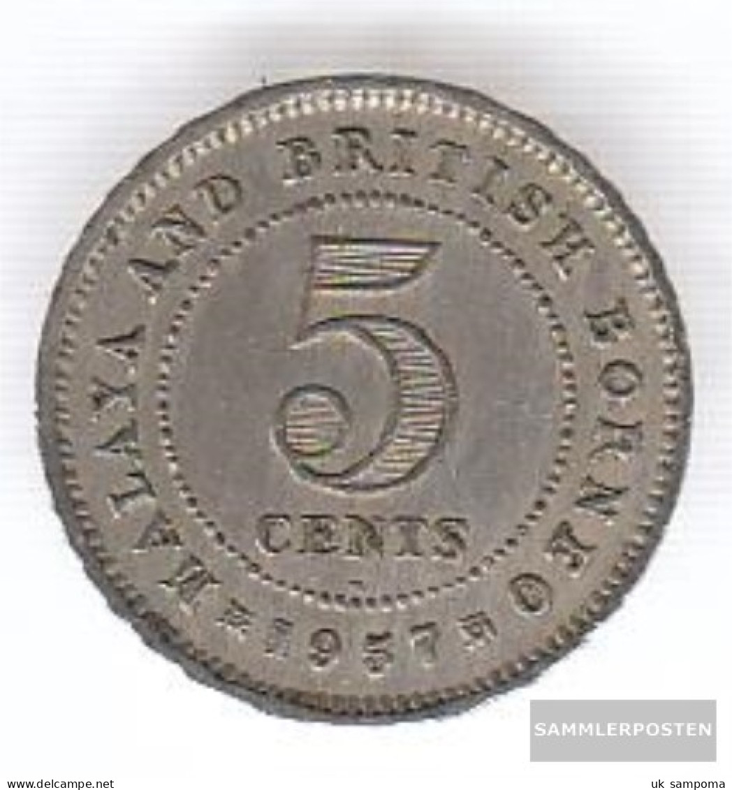 British. Malaya And Nordborneo Km-number. : 1 1957 H Extremely Fine Copper-Nickel Extremely Fine 1957 5 Cents Elizabeth - Colonias