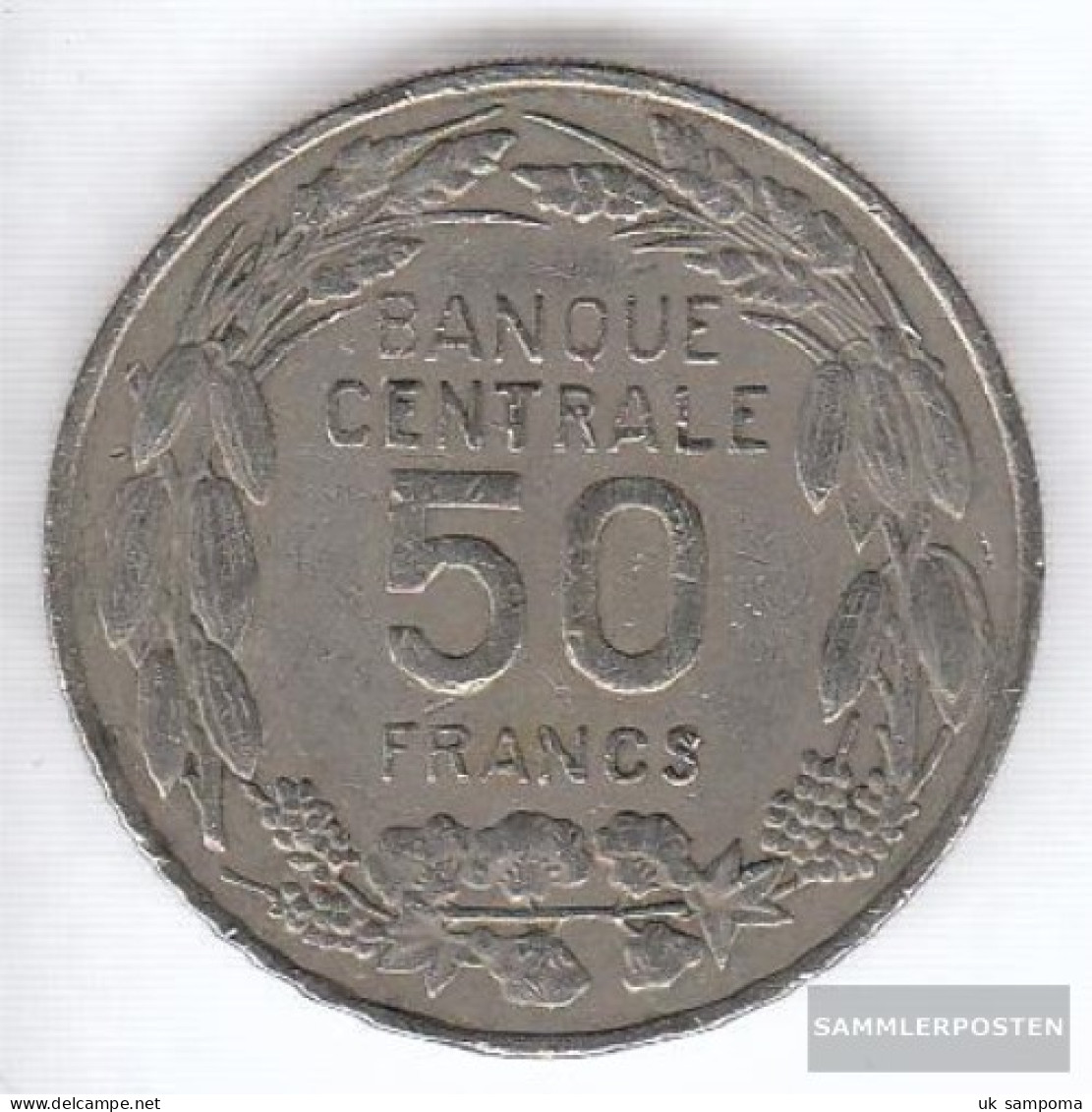 Cameroon Km-number. : 13 1960 Very Fine Copper-Nickel Very Fine 1960 50 Francs Antelope - Cameroon