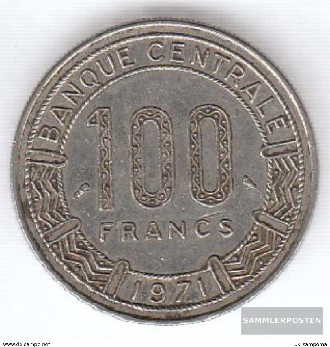 Cameroon Km-number. : 15 1972 Very Fine Nickel Very Fine 1972 100 Francs Antelope - Cameroon