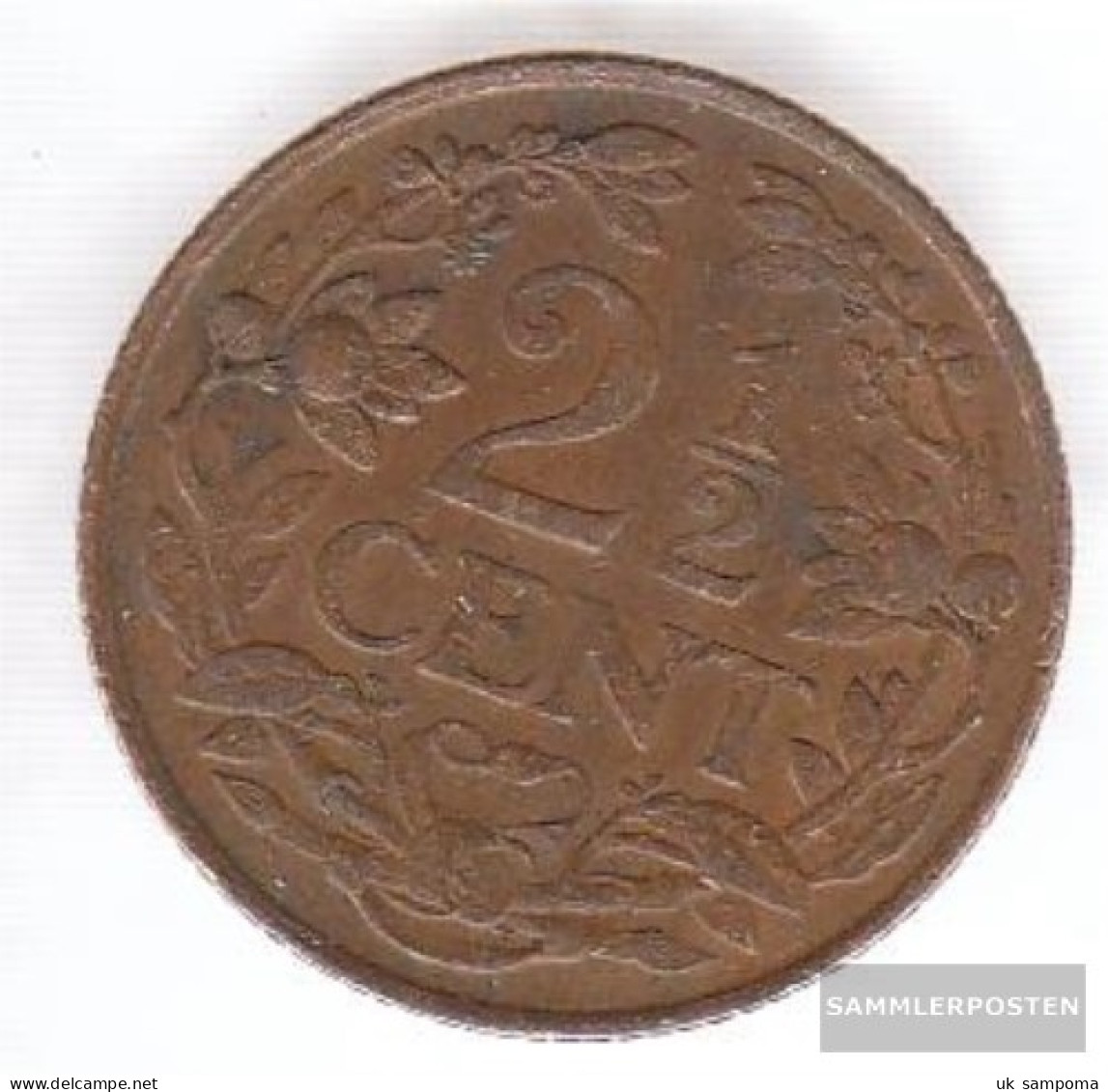 Curacao Km-number. : 42 1944 Very Fine Bronze Very Fine 1944 2 Cents Leo - Curaçao