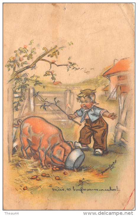 ¤¤  -  Ilustrateur  - " Germaine BOURET "  -    Cochon , Enfant     -  ¤¤ - Bouret, Germaine