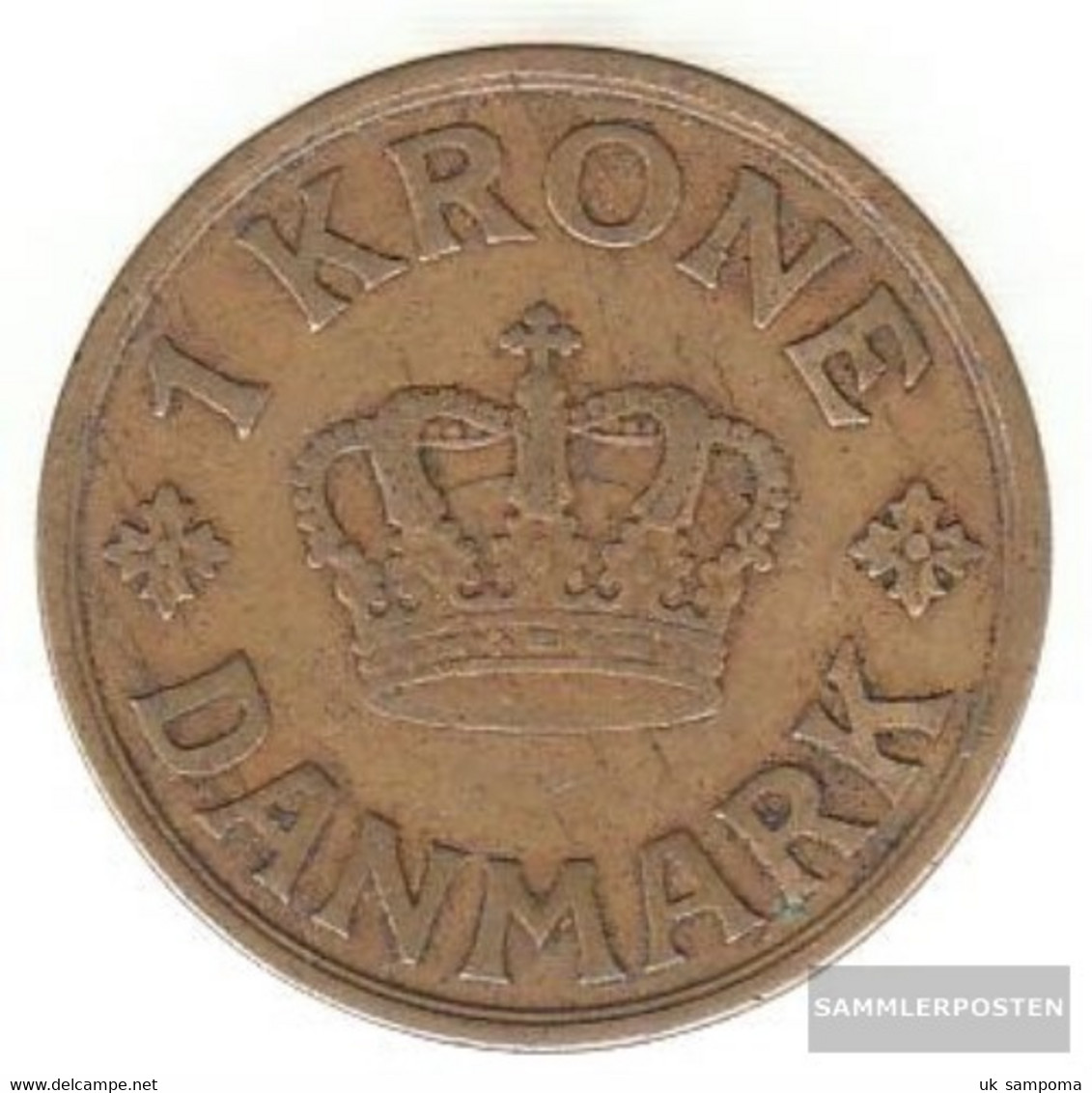 Denmark Km-number. : 824 1934 Very Fine Aluminum-Bronze Very Fine 1934 1 Crown Gekröntes Monogram - Denmark