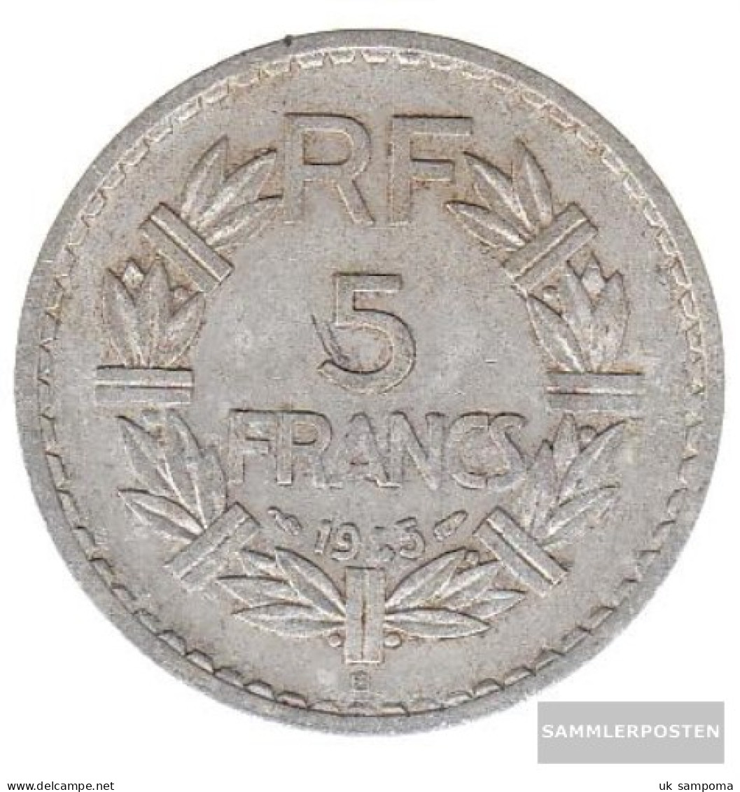 France Km-number. : 888 1949 B Extremely Fine Aluminum Extremely Fine 1949 5 Francs Laureate - Other & Unclassified