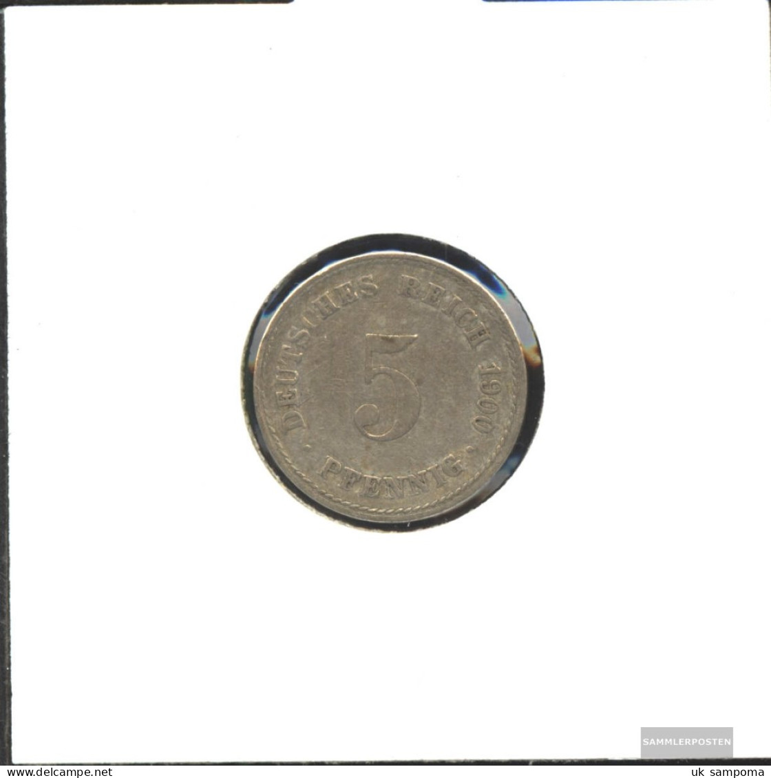 German Empire Jägernr: 12 1909 D Very Fine Copper-Nickel Very Fine 1909 5 Pfennig Large Imperial Eagle - 5 Pfennig