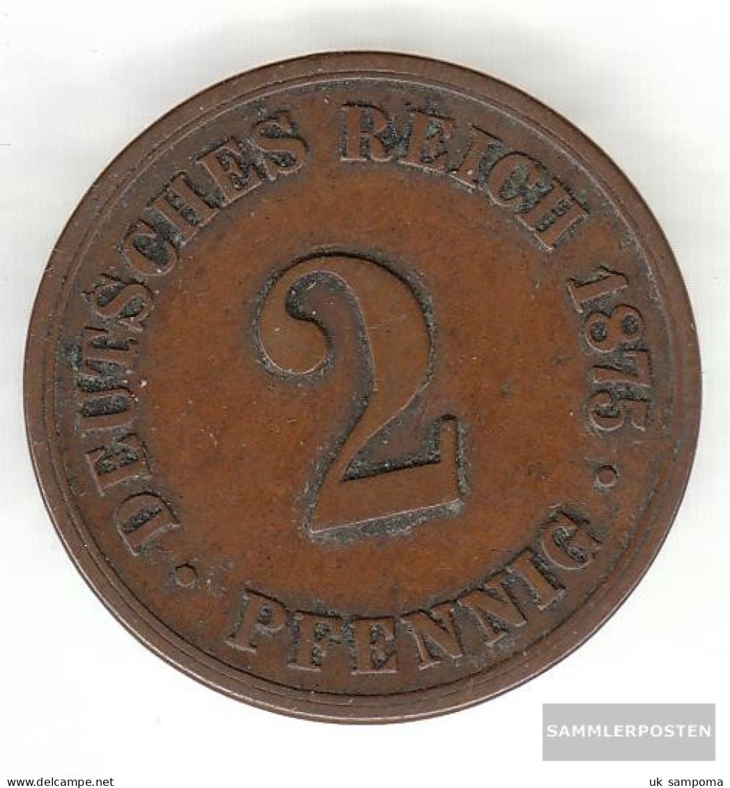 German Empire Jägernr: 2 1874 B Very Fine Bronze Very Fine 1874 2 Pfennig Smaller Imperial Eagle - 2 Pfennig