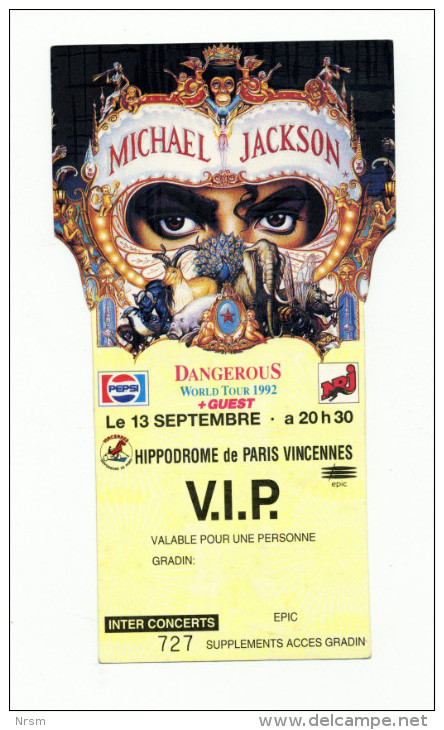 Qualité SUP : Billet D´entrée Concert Dangerous De Michael JACKSON !!! - Tickets De Concerts