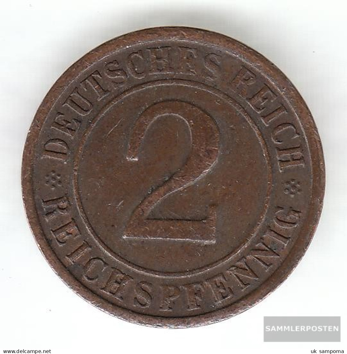 German Empire Jägernr: 314 1925 A Very Fine Bronze Very Fine 1925 2 Reich Pfennig Ährengarbe - Turquie