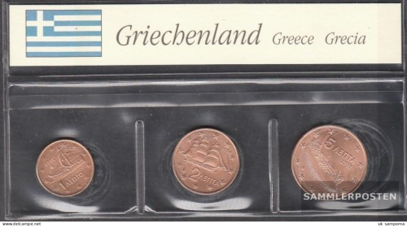 Greece GR1 - 3 Stgl./unzirkuliert Mixed Vintages Stgl./unzirkuliert 2002-2005 Kursmünze 1, 2 And 5 Cent - Grecia