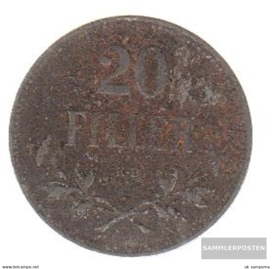 Hungary Km-number. : 498 1916 Very Fine Iron Very Fine 1916 20 Filler Crown - Hungría