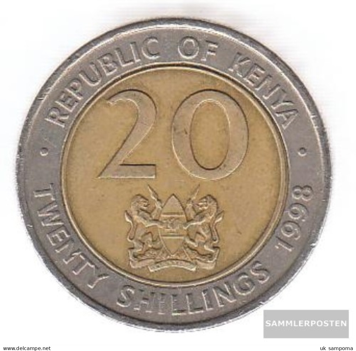 Kenya Km-number. : 32 1998 Very Fine Bimetall Very Fine 1998 20 Shillings Arap Moi - Kenya