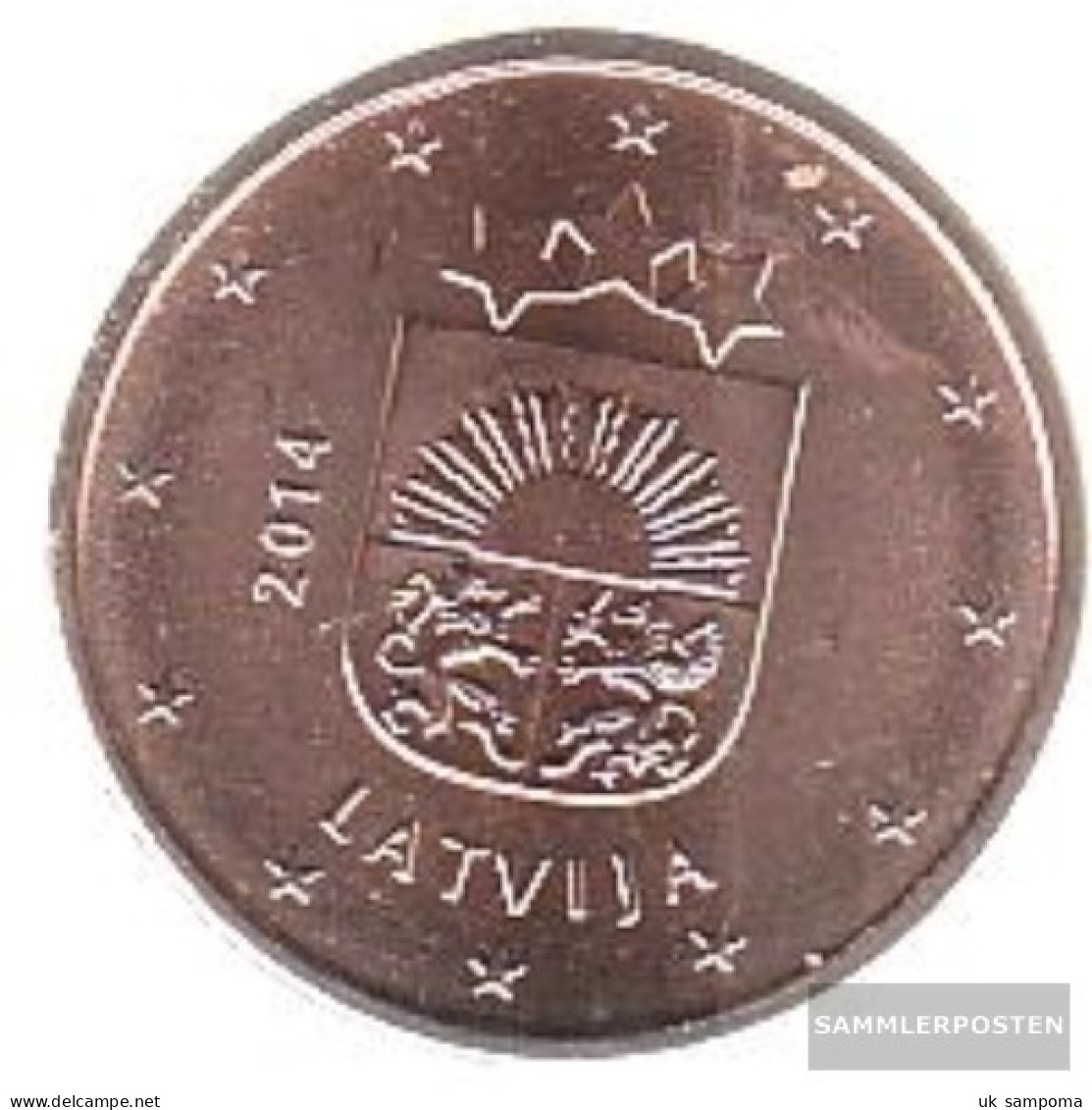 Latvia LET 1 2014 Stgl./unzirkuliert Stgl./unzirkuliert 2014 Kursmünze 1 Cent - Lettland