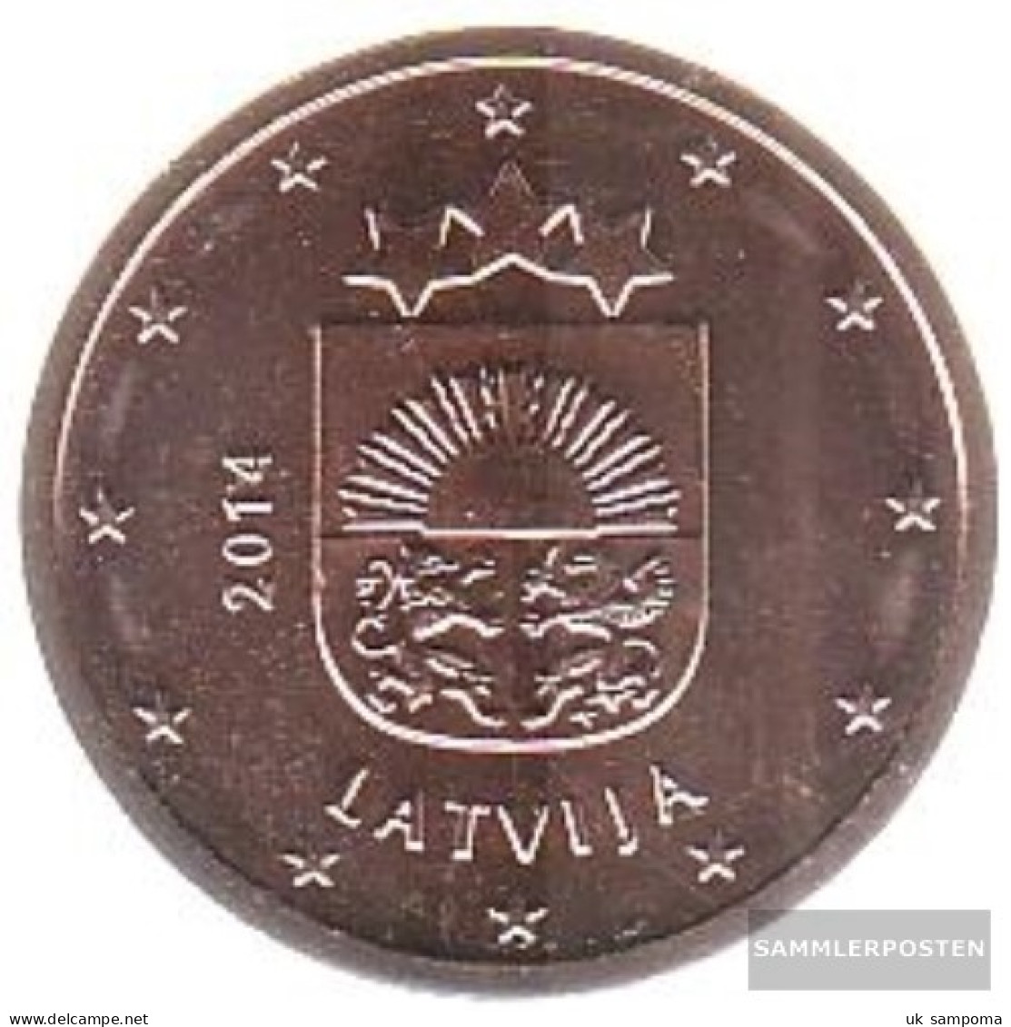 Latvia LET 2 2014 Stgl./unzirkuliert Stgl./unzirkuliert 2014 Kursmünze 2 Cent - Latvia