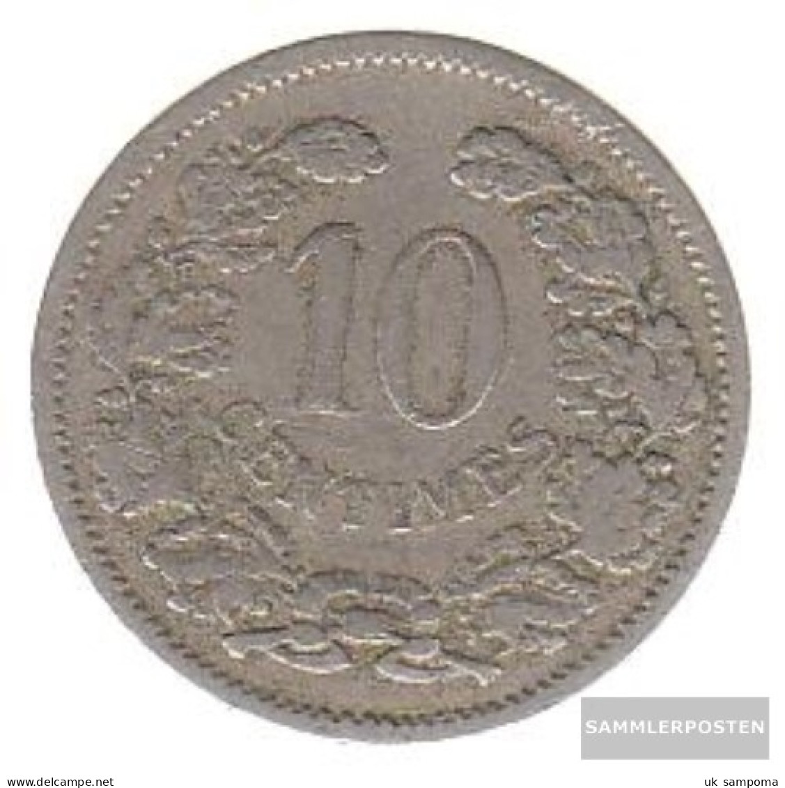 Luxembourg Km-number. : 25 1901 Very Fine Copper-Nickel Very Fine 1901 10 Centimes Adolphe - Lussemburgo