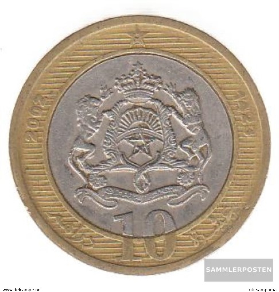 Morocco Km-number. : 110 2002 Very Fine Bimetall Very Fine 2002 10 Dirhams Crest - Morocco