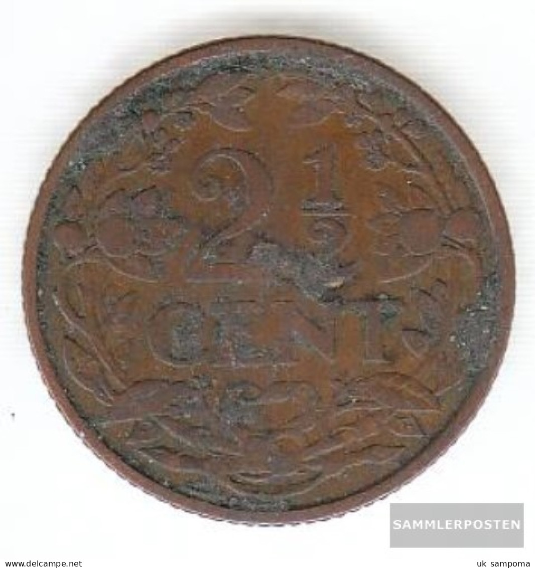 Netherlands Km-number. : 150 1913 Very Fine Bronze Very Fine 1913 2-1/2 Cent Crowned Leo - 2.5 Centavos