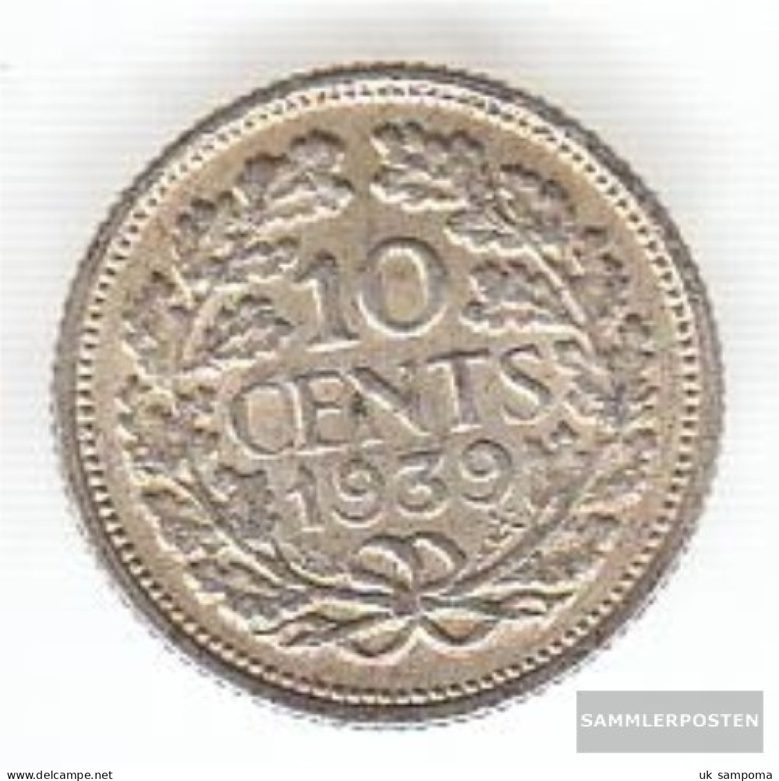 Netherlands Km-number. : 163 1937 Very Fine Silver Very Fine 1937 10 Cents Wilhelmina I. - 10 Cent