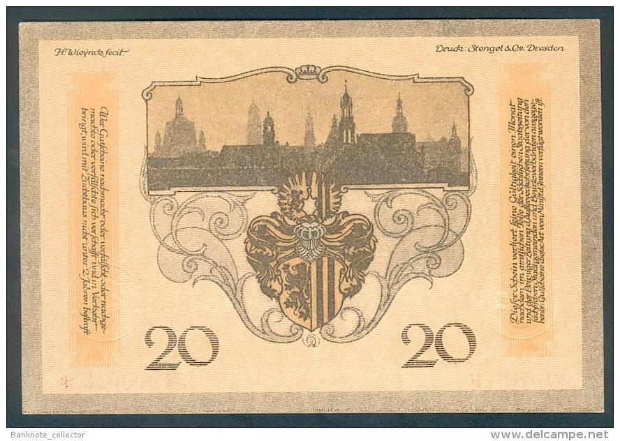 Deutschland, Germany, Sächsischer Gutschein Der Stadt Dresden, Set - 5, 20 & 50 Mark,  ( Reihe F & U & A ) UNC, 1918 ! - 50 Mark