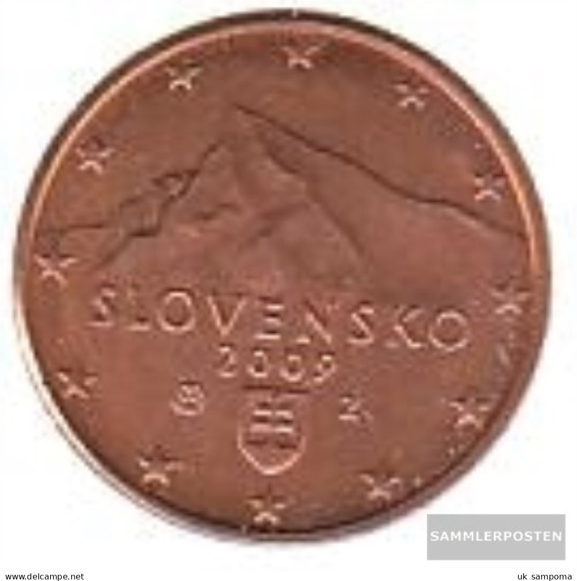 Slovakia Sk 1 2009 Stgl./unzirkuliert Stgl./unzirkuliert 2009 Kursmünze 1 Cent - Slovacchia