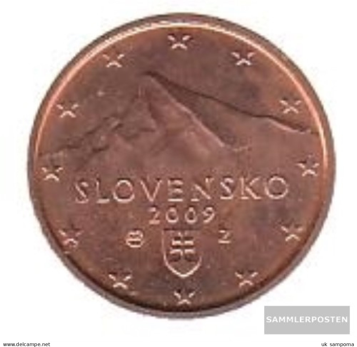 Slovakia Sk 2 2009 Stgl./unzirkuliert Stgl./unzirkuliert 2009 Kursmünze 2 Cent - Slowakei