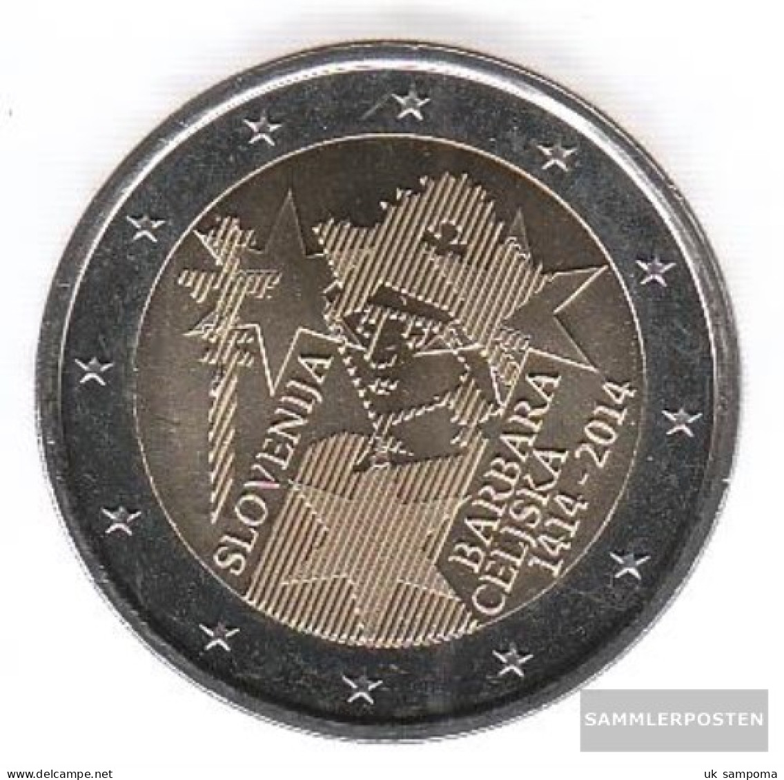 Slovenia 2014 Stgl./unzirkuliert Reprint: 1 Million. Stgl./unzirkuliert 2014 2 Euro Barbara Of Cilli - Slovenië