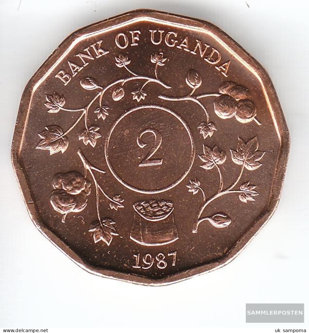 Uganda Km-number. : 28 1987 Stgl./unzirkuliert Steel, Copper Plattiert Stgl./unzirkuliert 1987 2 Shillings Crest - Oeganda