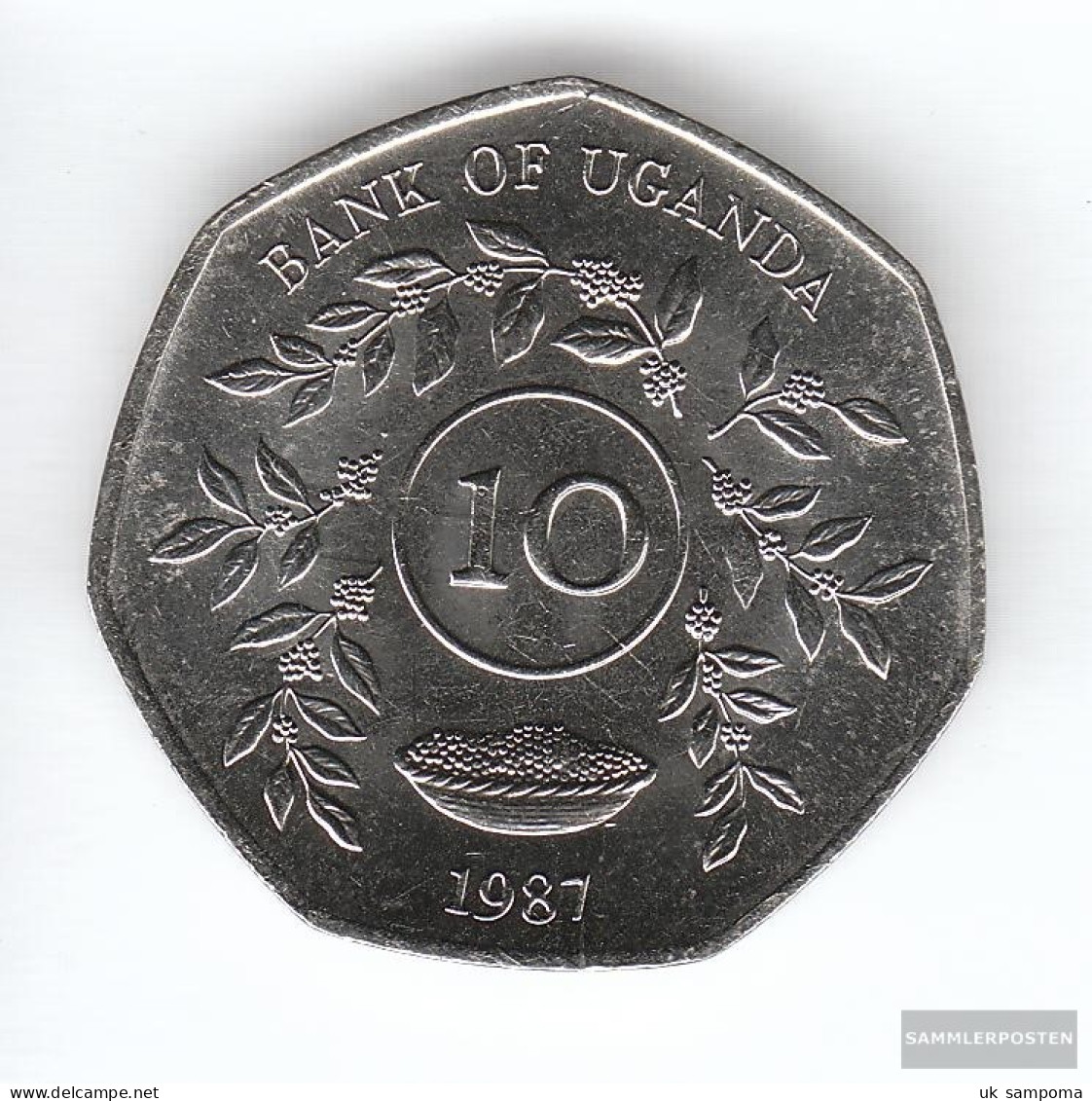 Uganda Km-number. : 30 1987 Stgl./unzirkuliert Steel, Nickel Plattiert Stgl./unzirkuliert 1987 10 Shillings Crest - Oeganda