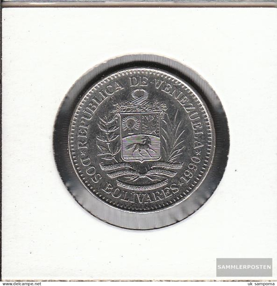 Venezuela Km-number. : 43 1990 Extremely Fine Steel, Nickel Plattiert Extremely Fine 1990 2 Bolivares Crest - Venezuela