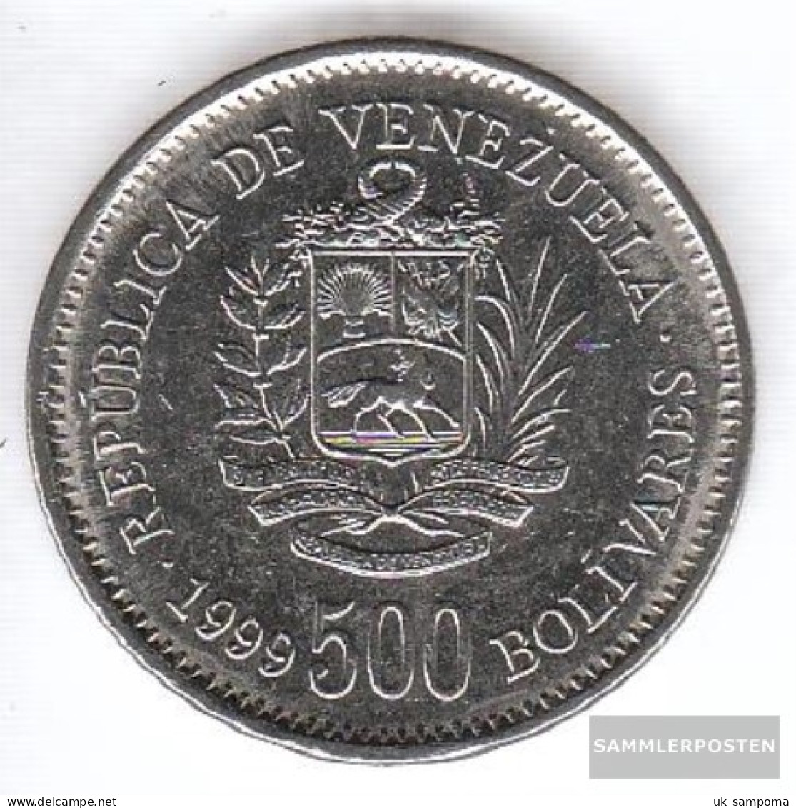 Venezuela Km-number. : 79 1999 Extremely Fine Steel, Nickel Plattiert Extremely Fine 1999 500 Bolivares Crest - Venezuela