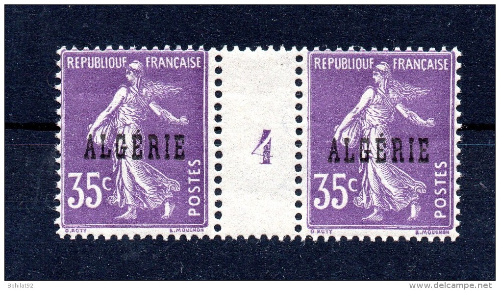 !!! ALGERIE : 35 C SEMEUSE PAIRE AVEC MILLESIME 4 NEUVE ** - Unused Stamps